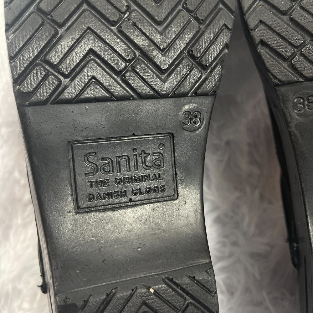 Sanita Scandi Cabrio Clogs Women's Size 7 Black Leather Comfort Slip On Gorpcore - Picture 8 of 8